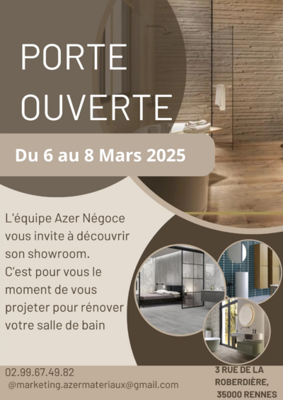 Azer Materiaux Plomberie Professionnel 35 Azer Materiaux Plomberie Professionnel 35 Azer Materiaux Plomberie Professionnel 35 Porte Ouverte MArs 2025 400x566 1